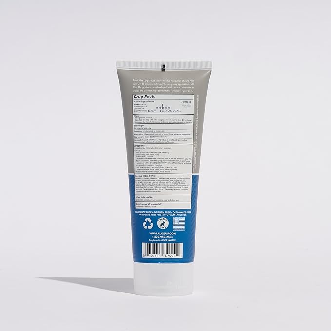 Aloe Up Sport Sunscreen Lotion SPF 50 - Broad Spectrum UVA/UVB Sunscreen Protector for Face and Body With Hydrating Aloe Vera Gel Non-Greasy No White Cast Reef Safe Fragrance Free - 6 Oz- 2 pack