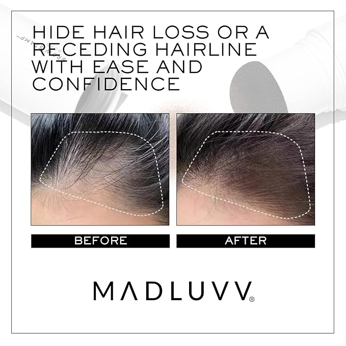MADLUVV Brow Stamp Refill* - Color Stamp for Brows & Root Touch Up for Women & Men, Instantly Conceal Hair Loss, Grey Hair, Thinning Hair with Stain-Proof/Smudge-Proof Powder Formula (Brunette)