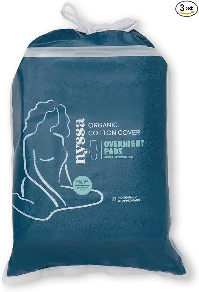 Nyssa Organic Cotton Cover Super Absorbency Pads, 3 Pack