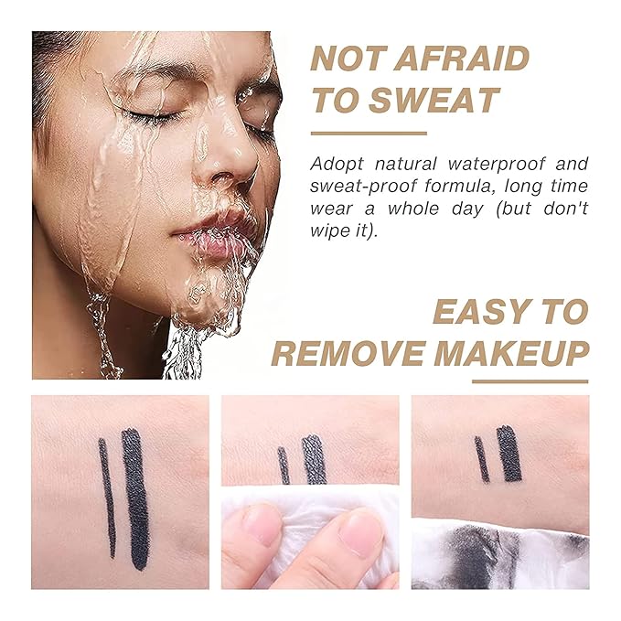 MISS ROSE Matte Black Gel Eyeliner Tool, Smudge Proof, Cream Eyeliner Pencil, Eye-liners for Women Girls (Black)