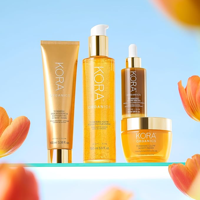 KORA Organics Turmeric Glow Drops, Niacinamide Alternative Face Serum for Radiance, Texture and Pore Appearance, Certified Organic, Vegan, 1.01 fl oz