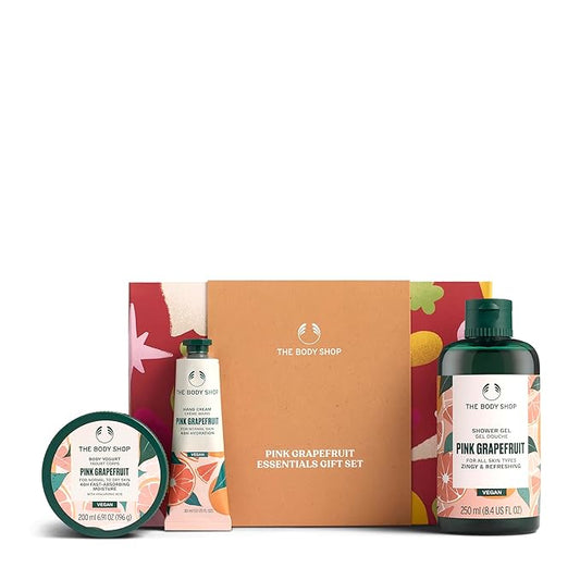 The Body Shop 3 Piece Essentials Gift Set - Shower Gel, Body Yogurt, Hand Cream, Vegan