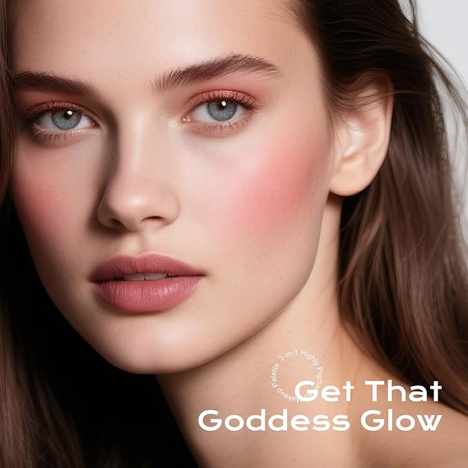 Color Nymph Ultra-Creamy Blush Highlighter Bronzer Stackable Makeup Palette | 3-IN-1 Multiuse Matte & Long-Lasting Cream Powder, Makeup Stacks for Travel | Vegan & Cruelty-Free - Sunset Kiss