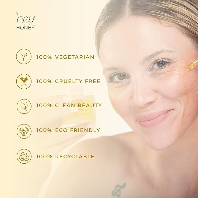 Hey Honey Skincare A.C.E. IT Blend Drops Vitamin A Vitamin C Vitamin E | Skin Treatment Dew Drops | Anti Aging Face Oil targets Wrinkles & Uneven Skin Texture, Visibly Brighten & Smooth | 1 Oz