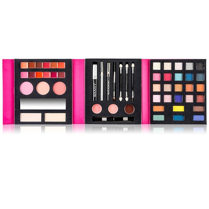 SHANY Original Beauty Book Makeup Set All in one Travel Make up Kit - 35 Colors Eyeshadow, Eye brow, blushes, powder palette, Lip Colors, Eyeliner pens & Cosmetics Mirror - Gift Set