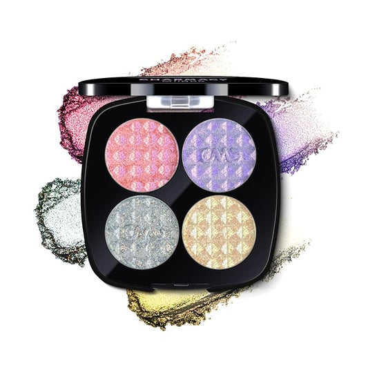 CHARMACY 4 Colors Chameleon Eyeshadow & Highlighter Palette - Shift-Infused Multichrome Pressed Pigments, Long-Lasting Velvet Finish, Vegan & Cruelty-Free Makeup Kit #03
