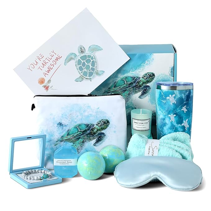 Sea Turtle Gifts for Women Gift Baskets Birthday Gifts Womens Gift Set Relaxing Spa Gift Luxury Valentines Day Christmas Gift for Women Mom Her Friend Grandma Adults