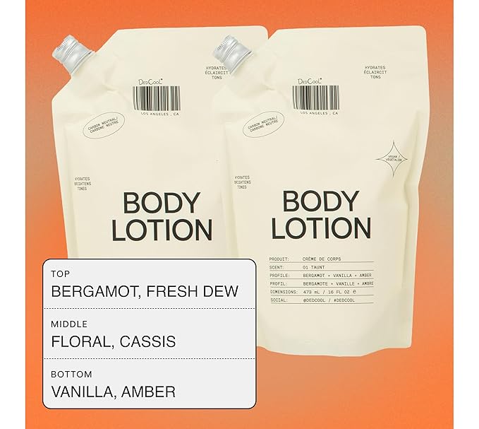 DedCool Body Lotion Refill | Taunt | Lightweight, Deeply Hydrating Formula with Ceramides, Snow Mushroom & Meadowfoam Oil | Bergamot, Dew, Cassis, Vanilla & Amber | Non-Toxic Vegan Skincare | 16 fl oz