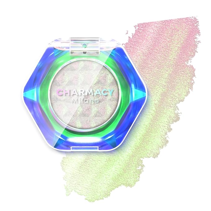 CHARMACY Multichrome Glitter Eyeshadow, Intense Pigmentation Chameleon Sparkling Eyeshadow, Bright Highlighter Duochrome Eye Make Up, Multi-Reflective Finishes Glitter Metallic Eye Makeup #06