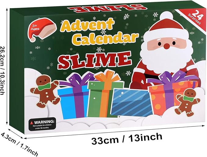 Slime Advent Calendar 2025 - Christmas Countdown Calendar 24 Days of Slime Gifts Kit for Girls Boys Kids Toddlers Teens 4-12 Years Old