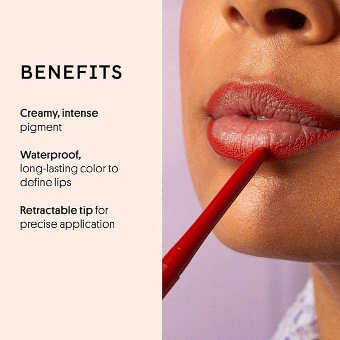 Winky Lux Dirty Love Demi Matte Lip Liner Pencil - Vibrant Red Lipliner, Waterproof Long Lasting Formula, Creamy Retractable Tip For Precision & Nourishment, Matte Finish