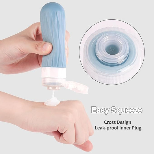 Travel Bottles for Toiletries, TSA Approved Travel Size Containers, 3oz Travel Size Toiletries Bottles, Leakproof & Refillable Silicone Travel Bottles for Shampoo Conditioner (Dark Green, 3 Ounces)