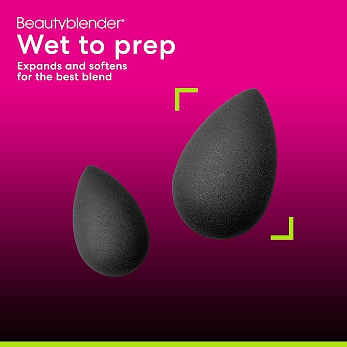 Beautyblender® | Micro Mini Pro Black Beauty Blender Makeup Sponges, Super-Soft Foam Easily Blends Concealers & Highlighters, Made in USA, Reusable, Washable, Streak Free Application, 2 Pack