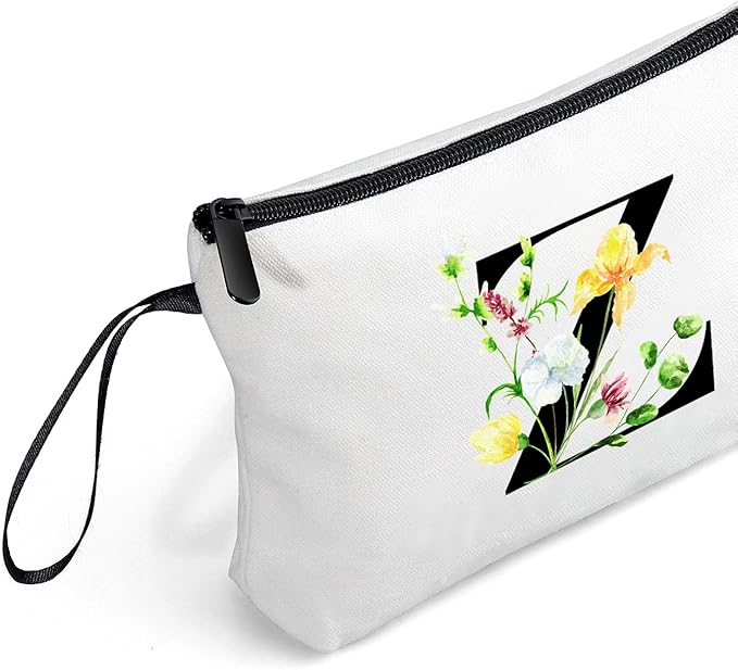 SEAMOON Initial Gifts,Monogram Gifts,Monogrammed Gifts for Women,Gifts for Mom from Daughter,Bride Gifts,Cosmetic Bag with Mirror,Sister Birthday Gift Ideas,Personalized Gifts,Christmas Gifts,Z