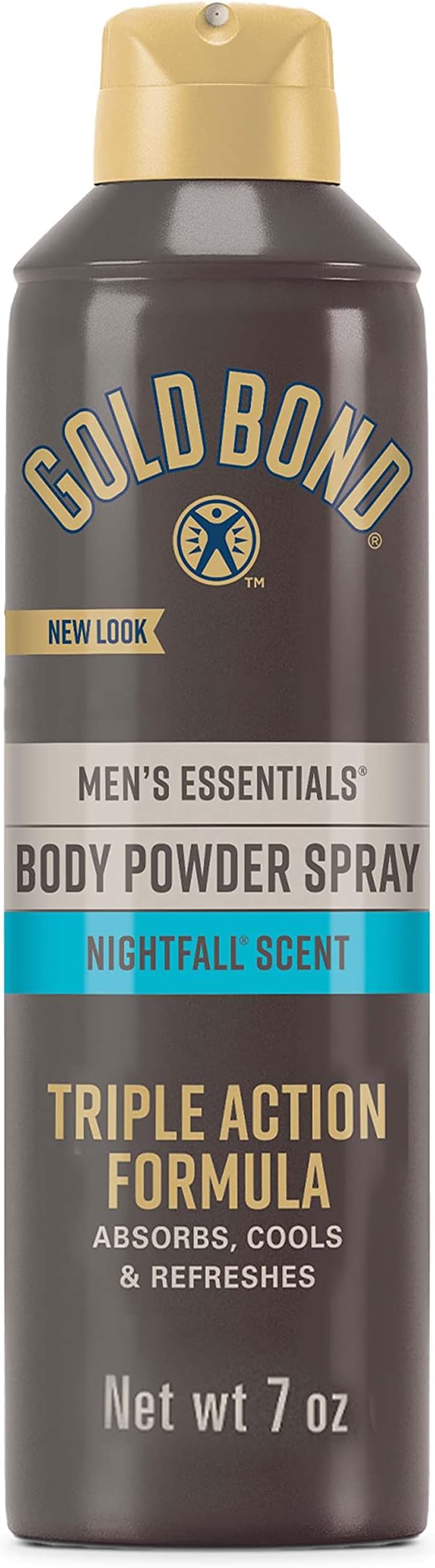Gold Bond Men's Essentials Talc-Free Body Powder Spray 7 oz. Recharge Scent Wetness Protection