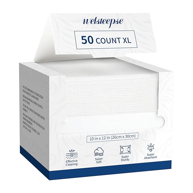 Disposable Face Towelettes, Makeup Remover Dry Wipes, Ultra Soft, 100% Biobased 50PCS