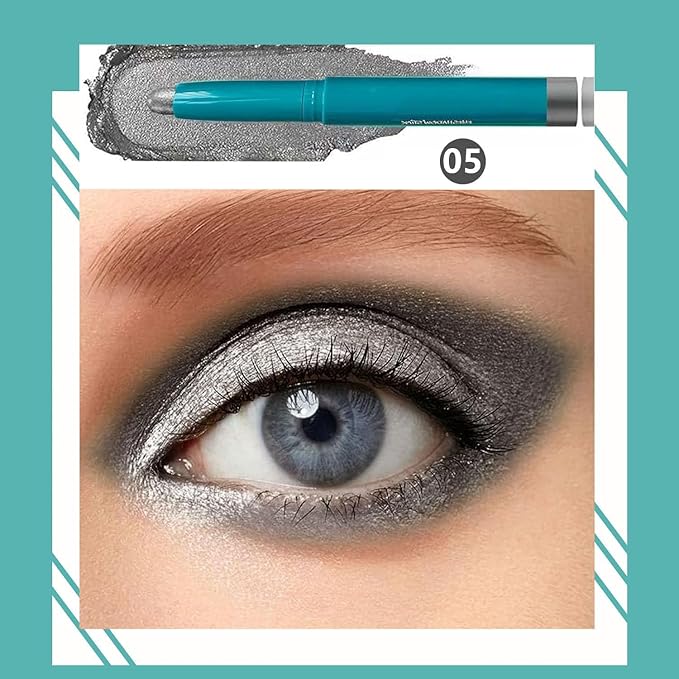 Eyeshadow Stick Eye Brightener Stick Eyeliner Pencil Cream Shimmer Glitter Smooth Eye Shadow Sticks Pencil Nude Primer Highlighter Natural Waterproof Long Lasting Gray Black # 05