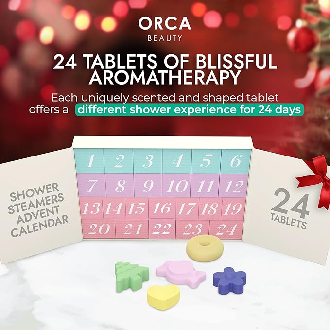 Shower Steamers Aromatherapy - Relaxation Gifts for Women, Shower Bombs, Unique Spa Gifts Shower Tablets, Stocking Stuffers for Women & Men (Advent Calendar 2025)