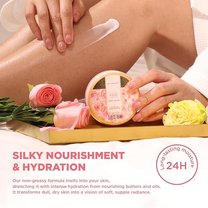 Spa Luxetique Spa Baskets for Women Gift, Womens Spa Gift Baskets, 15pcs Rose Spa Sets, Spa Kit Includes Body Oil, Bubble Bath, Bath Sets for Women, Christmas Gifts