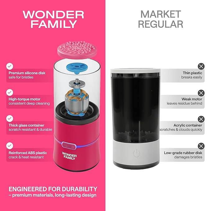 3-in-1 Electric Makeup Brush Cleaner & Dryer – Automatic Washer, Fast Air-Dry & Holder Stand – Cleans Brushes & Sponges, Portable Wireless USB-Rechargeable, Gentle on Bristles, Vanity & Travel Device