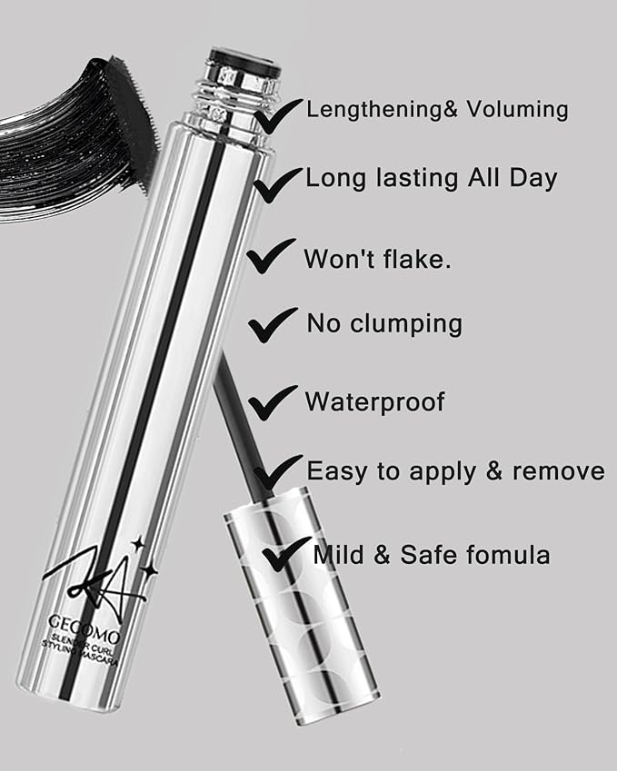 Mascara for Older Women 60 Plus,Black Brown Prime Waterproof Length and Volume Lash Mascara for Seniors,Hypoallergenic Volumizing Máscara with Thinning Lashes,Long Lasting No Clumps for Sensitive Eyes