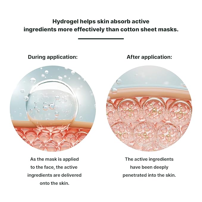 Hydrogel Face Mask Pack 10pcs - Rich Collagen, Deep Moisture, Tea Tree, All skin type, Hyaluronic