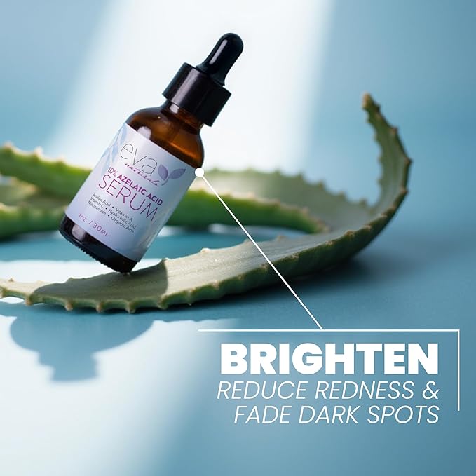 Eva Naturals Radiant Skin Serum Trio – Vitamin C+, Hyaluronic Acid & Azelaic Acid | Anti-Aging & Hydrating Face Serums for Dark Spots, Fine Lines, Acne & Redness
