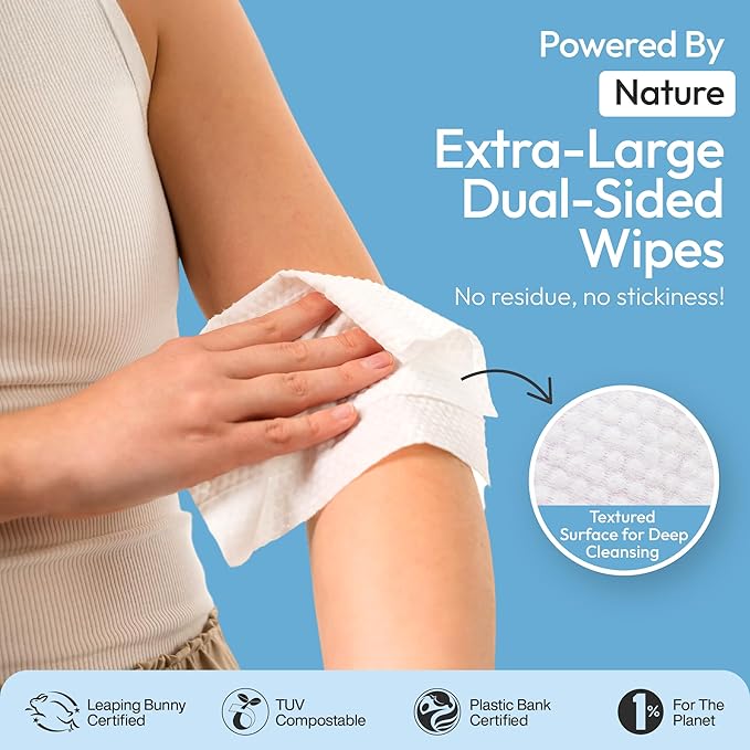 FOMIN Travel Deodorant Wipes - 50 Count - Unscented - pH Balanced, Hypoallergenic Mini Deodorant For Women and Men - Plastic-Free, Individually Wrapped Underarm & Body Wipes