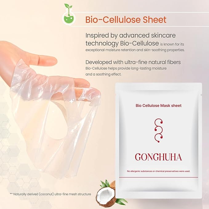 Korean Bio Cellulose Face Mask Sheet for Deep Hydrating, Soothing, and Refreshing Skin – Facial Mask for Women and Men, Self-Care Sheet Mask for All Skin Types (1 Sheet)