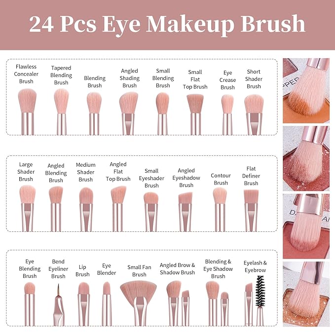 MAANGE Makeup Brush Set 51 PCS Professional Makeup Brushes for Foundation Powder Concealers Eye shadows Blending Blush Travel Make up Brush Kit (Pink)