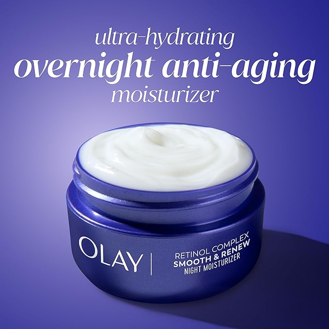 Olay Regenerist Retinol Face Moisturizer, Smooth & Renew Cream for Women, Fragrance-Free - Anti-Aging, Anti-Wrinkle, Fine Lines, Tightening, Brightening - Recyclable Eco Jar, Non-Greasy, 2 Oz