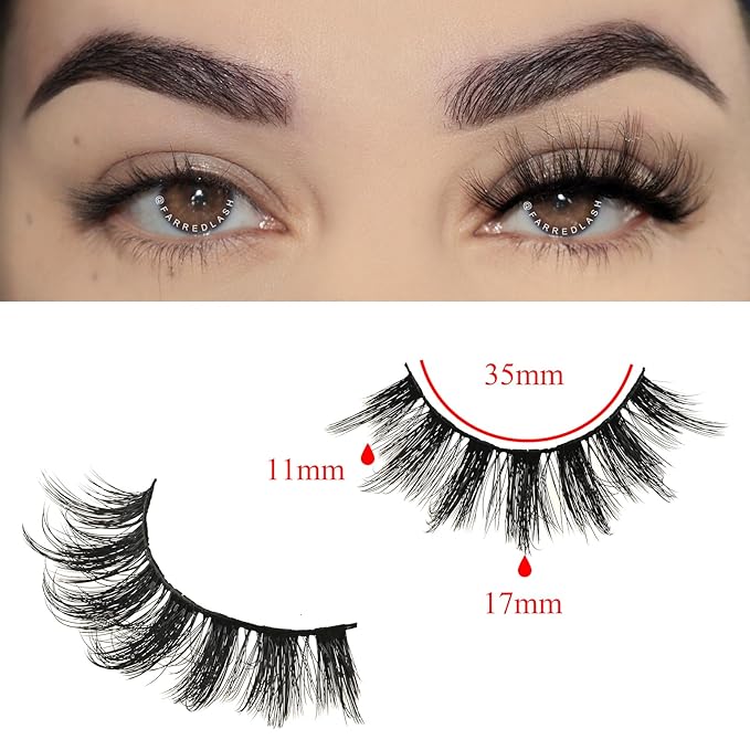 FARRED Lashes Strips Natural Fake Eyelashes Wispy Doll Eye Lash Manga Eyelash Natural Look 7 Pairs Separated Volume False Eyelash Pack Wispies Anime Strip Pestañas Spiky Look (A10 | 11-17MM)
