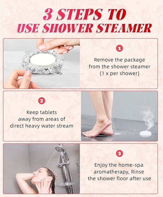 10 Rose Scented Shower Steamers - Luxury Aromatherapy Gift Set for Girls, Wife & Mom,Christmas Stocking Stuffers Gifts for Teen Girls, White Elephant Gifts for Her, Birthday Gifts for Women