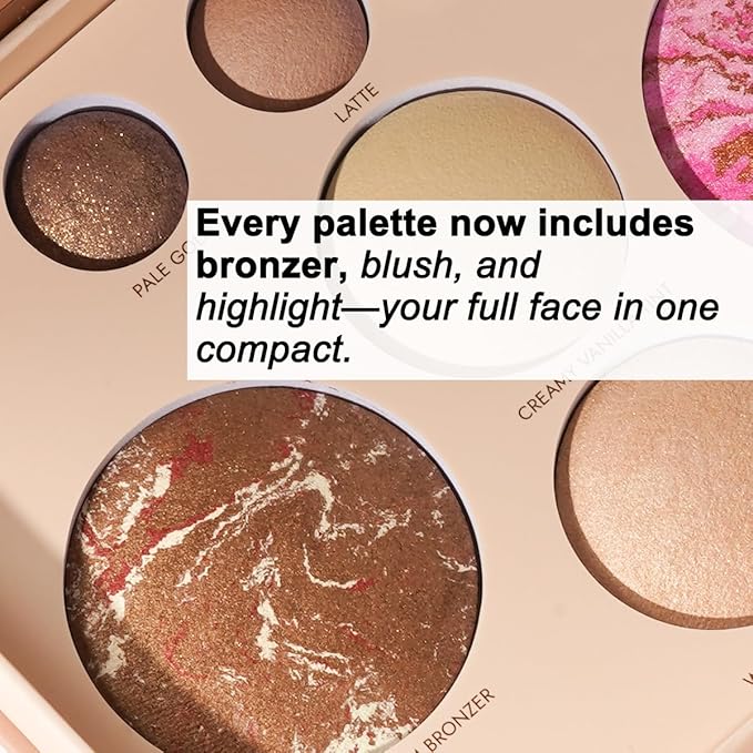 Best Baked Palette, Pink Butter Cream, rock, Sunstone Terracotta, and 7 color Eyeshadows - Travel-Friendly, Multi-Use Powder for Eye, Long-lasting Wear, Travel Makeup with Mirror Cruelty Free