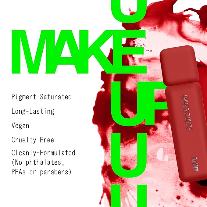 about-face Matte Fluid Eye Paint Scream of Consciousness – High-Pigment Liquid Eyeshadow, Long-Lasting, No-Budge Matte Finish, Vegan & Cruelty-Free (Primary Red)