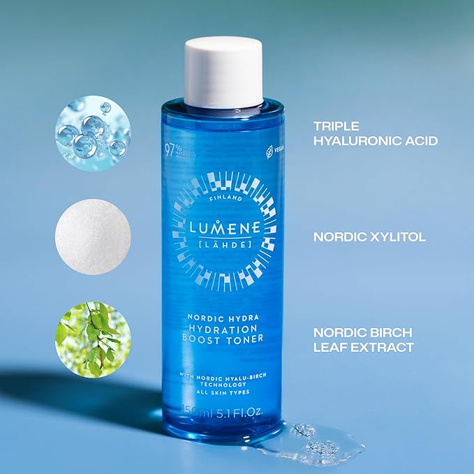 Nordic Hydra [LÄHDE] Hydration Boost Toner | Lightweight, Moisturizing Liquid Toner | Long Lasting Hydration for Dry, Dull Skin | Prepares Dehydrated Skin for Skincare | Vegan | 150ml