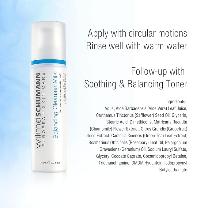 Balancing Facial Cleanser Milk, Daily Face Wash, Facial Cleanser for Normal Skin, 7 oz