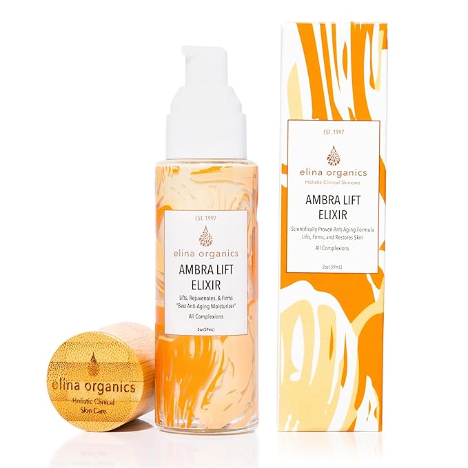 Ambra Lift Elixir, 2oz – Award-Winning Anti-Aging Moisturizer with Baltic Amber, Marine Collagen & Pearl Powder – Lifts, Firms & Hydrates – Organic, Vegan