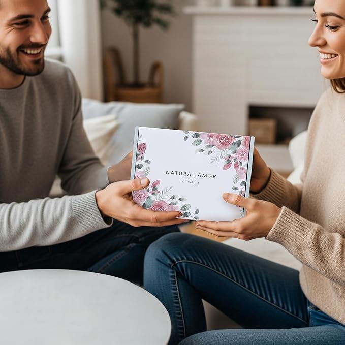 Natural Amor Lavender Spa Gift Set – 6 pcs Handmade Self-Care Kit with Body Butter, Bath Salt, Clay Mask, Candle, Jade Roller & Bear Headband – Relaxation Gift for Women