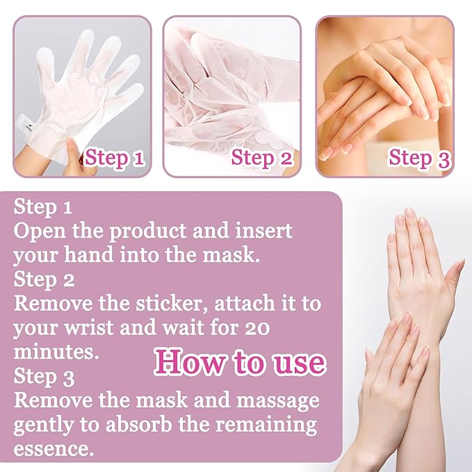 Hydrating Hand Masks, 6PCS Hand Mask Moisturizing Gloves for Men Women, Smooth Long Lasting Soft Exfoliating Hand Peeling Spa Mask Moisturizer Beauty Gift Set for Dry Cracked Rough Dull Hands（K)