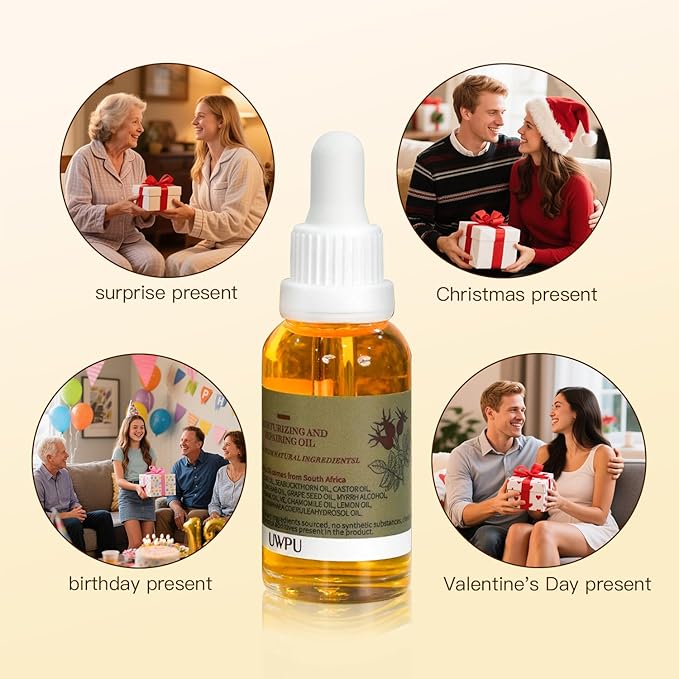 Organic Rosehip Oil, Facial Anti-Aging, Rosehip Oil for Face, for Scars, Natural Extraction of Bakuchiol, Moisturizing&Uniform Skin Tone, for all Skin Types- 30ML