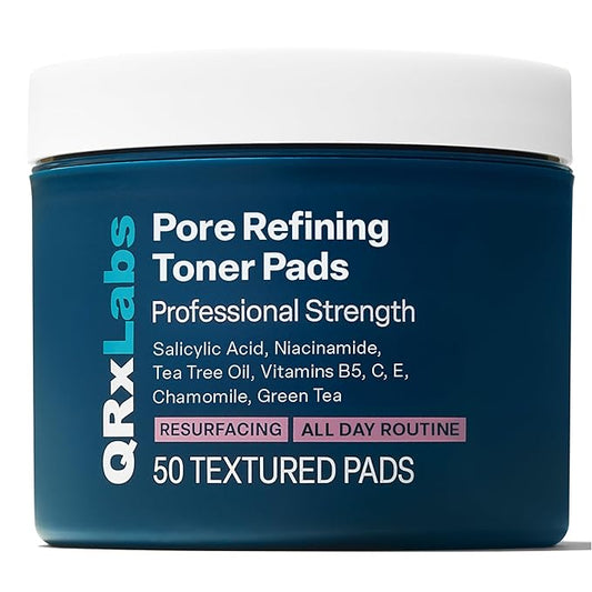 Pore Refining Toner Pads with Salicylic Acid and Niacinamide in a Witch Hazel Solution - With Vitamins B5, C & E, Chamomile & Green Tea - Helps Reduce the Look of Enlarged Pores