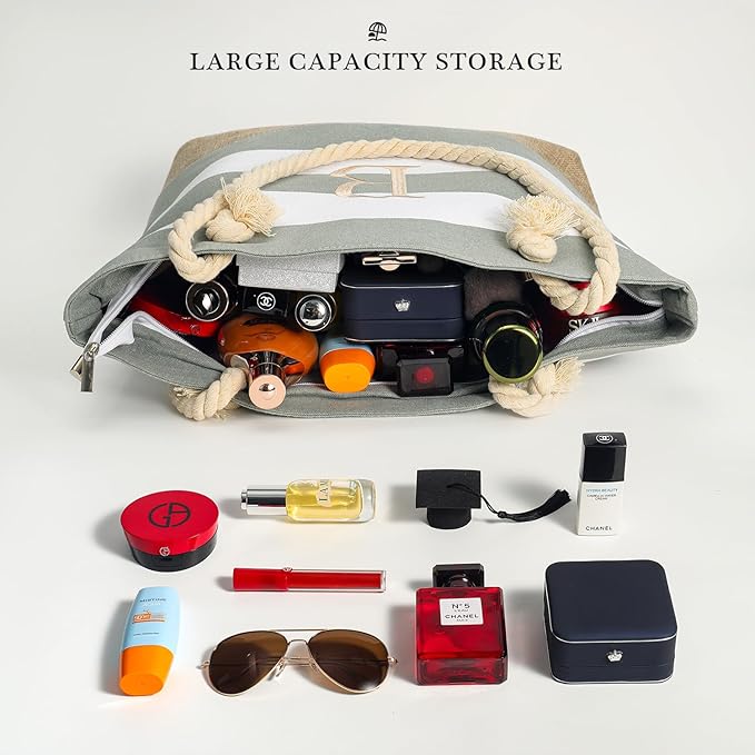 YOOLIFE Beach Bags for Women - Travel Canvas Beach Tote, Pool Waterproof Bag, Travel Essentials, Gifts for Women Birthday