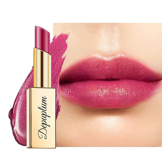 Purple Red Lipstick Moisturizing for Women Shimmer Tinted Lip Balm Hydrate Nourish Mauve Lip Gloss Cruelty Free Lip Makeup, ZG113 Flame
