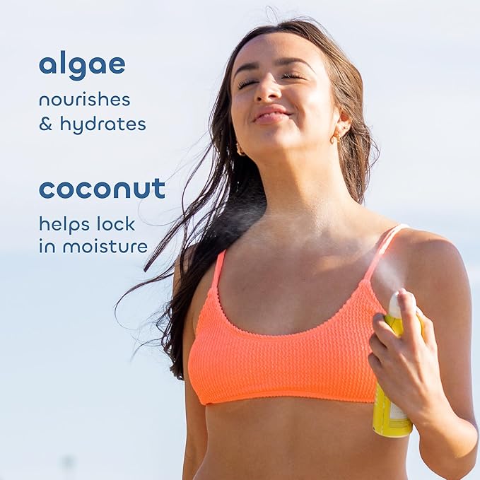 Seaweed Bath Co. Clear Moisture Mineral SPF 30 Broad Spectrum Sunscreen Spray - With Nourishing Algae, Coconut & Hyaluronic Acid - Tropical Scented - 6 oz (Pack of 2