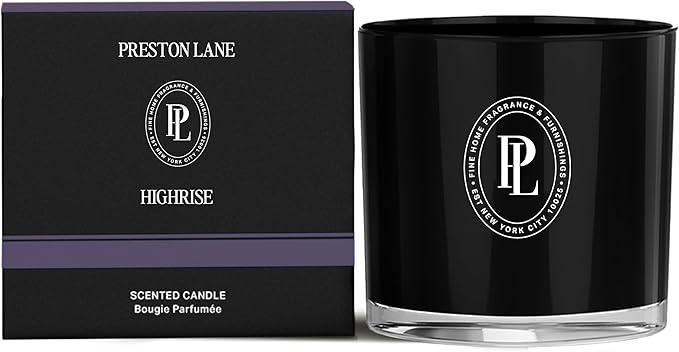 Preston Lane The Deluxe 3-Wick Candle, Scented Candle with Vegan, Soy Wax Blend, Highrise, 24 Oz