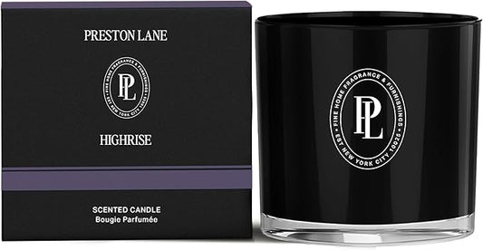 Preston Lane The Deluxe 3-Wick Candle, Scented Candle with Vegan, Soy Wax Blend, Highrise, 24 Oz