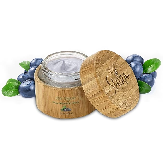 Shira Organic Face Care Set 15ml – Apricot Moisturizer, Cucumber Eye Cream, Blueberry Mask – Hydrating & Anti-Aging Skincare for Dark Circles, Soothing Face Mask & Organic Moisturizer
