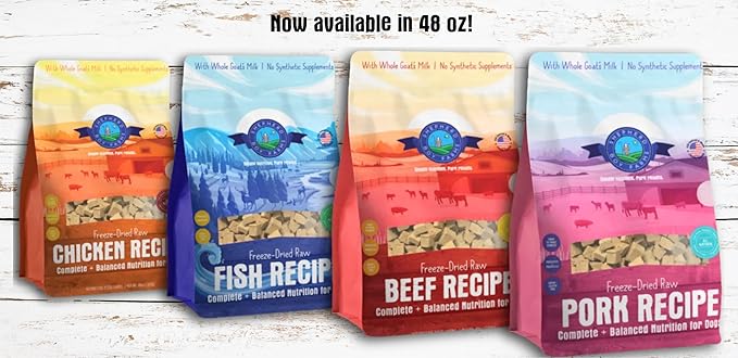 Freeze Dried Raw Dog Food, Fish Medley Recipe, All Natural, No Synthetics, Made in USA with Goat's Milk & Organic Produce, High Protein, Complete Meal (48oz)