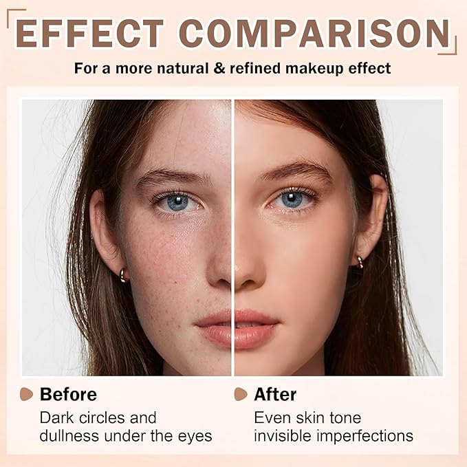 CAHIUYOA AirBrush Spray Foundation Makeup Silky Full Coverage Airbrush Flawless Foundation for Mature Skin,Long Lasting Natural Matte Finish Air Brush Makeup Foundation - 01 Natural/Warm Porcelain